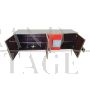 Backlit sideboard with four doors in red and black glass