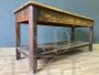 Large antique larch workbench table