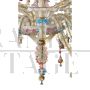 Large multicolored Murano glass chandelier in Rezzonico style