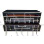 Dresser with two drawers in black Murano glass with golden geometries