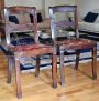 Pair of late 19th century chairs with velvet seat