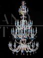 Rezzonico style chandelier in multicolored crystal Murano glass