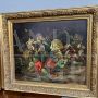 Pair of still life paintings with flowers from 1892, signed