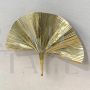 Wall light with ginkgo leaf in polished brass, 20th century