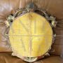 Small French oval mirror from the late 19th century in gilded wood