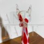 Murano glass dog sculpture with red polka dots, 1970s