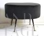 Vintage gray velvet ottoman, 1970s