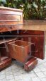 Antique mahogany feather sideboard with retractable marble dressing table, 19th century France