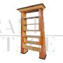 Art deco trapezoid bookcase in birch briar             