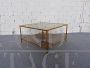 Vintage brass coffee table with smoked glass tops