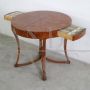 Antique circular table with two drawers, 19th century