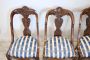 Set of four antique walnut gondola chairs, Italy 19th century