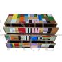 Design dresser with six drawers covered in multicolored glass