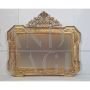 Antique horizontal golden mirror with cymatium