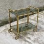 Vintage bamboo effect brass bar trolley, Italy 1960s