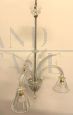 Vintage chandelier attributed to Seguso with 3 bell lights, 1950s