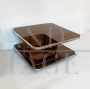 Vintage 70's mahogany and tubular steel coffee table