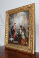 Antique oil painting on canvas from the early 19th century depicting the Annunciation