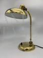 1960s design desk lamp in golden metal and brass