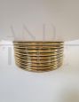 Modern design brass coffee table with rounded parchment top