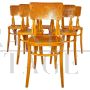 Set of 6 1950s bent beech bistro chairs