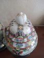 Pair of vintage Chinese hand-painted porcelain jars