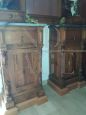 Pair of antique bedside tables from the late 19th century with gray marble top