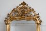 Antique Louis Philippe French mirror in gilded and carved wood