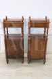 Pair of antique Louis Philippe bedside tables cabinets from the 19th century