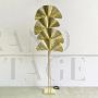 Floor lamp with ginkgo leaves in polished brass, 20th century                            