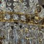 Large gilded bronze chandelier with crystals from the early 1900s