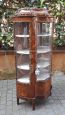 Antique Napoleon III crystal display cabinet, wavy and inlaid