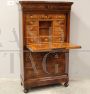 Antique Louis Philippe capuchin secretary chest of drawers in walnut, 19th century Italy