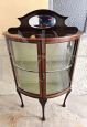 Antique English display cabinet with mirror