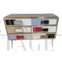 Dresser with 3 drawers in multicolored Murano glass