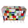 4-drawer dresser with multicolored glass tiles