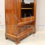 Antique Louis Philippe capuchin walnut display cabinet bookcase from the 19th century