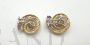 Vintage spiral earrings in yellow and white gold with diamonds