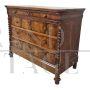 Antique 19th century chest of drawers with four drawers and turned columns