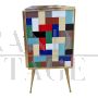 Chest of drawers with multicolored Murano glass tiles