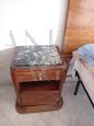 Pair of 1950s bedside tables with black marble top