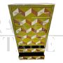 Tallboy dresser with optical colored glass tiles