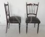 Pair of Chiavarine chairs from the 1960s with gray skai seat    