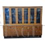 Large double-body art deco display bookcase in thuja briar