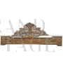 Antique horizontal golden mirror with cymatium