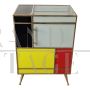 Pair of bedside tables in wood and glass in four colours