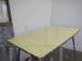 Vintage yellow formica kitchen table, 1950s