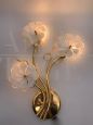 Wall lamp applique in Murano glass with flowers