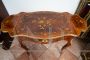 Antique French Napoleon III extendable writing table with inlays                            