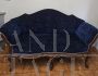 Antique Italian Louis XIV sofa in blue velvet